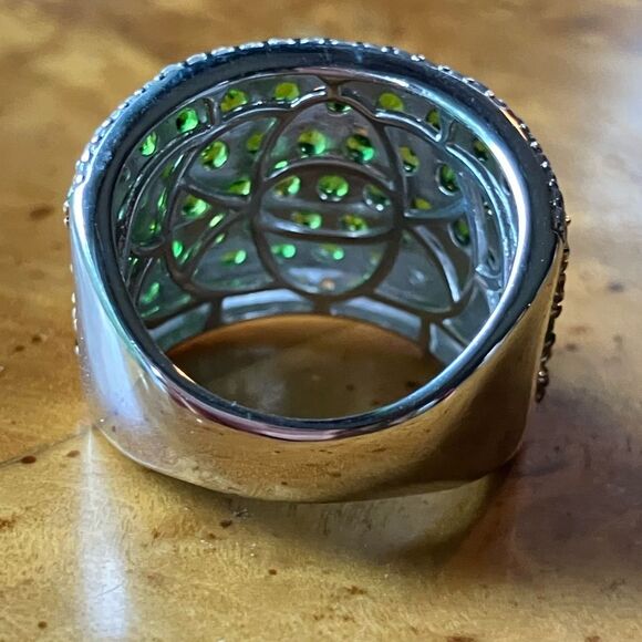 Natural Chrome Diopside Sterling Silver Ring Size 6 - Picture 5 of 9